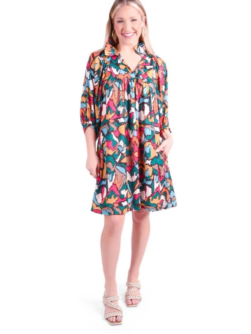 Emily McCarthy Stella Fall Ikat Dress - Size XS